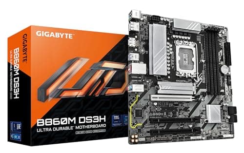 GIGABYTE B860M DS3H Mainboard - Intel Core Ultra CPUs, 5+1+2+1 Phasen VRM, bis zu 9066MHz DDR5, 1xPCIe 5.0 + 1xPCIe 4.0 M.2, 2,5 GbE LAN, USB 3.2 Gen 2