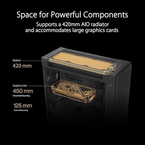 ProArt PA602 E-ATX Computergehäuse, 420 mm Heizkörperunterstützung, zwei 200 mm eingebaute Lüfter, Front-Panel-IR-Staubanzeige, Power-Lock-Verriegelung, werkzeuglose PCIe-Montage und GPU-Halterung, 20 Bild 6