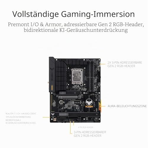 ASUS TUF Gaming B760-PLUS WiFi D4 Mainboard Sockel Intel LGA 1700 (Intel B760, ATX, DDR4 Speicher, PCIe 5.0, 2X M.2, WiFi6, Thunderbolt 4, Aura Sync) Bild 8