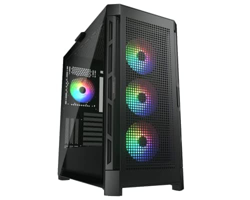 COUGAR DUOFACE PRO RGB Mid Tower PC-Gehäuse mit 2 separaten Mesh-Frontplatten und Glas und RGB-Lüftern (Black) Bild 6