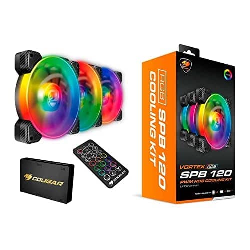 Cougar 3 pcs 120mm SPB PWM HDB RGB Fans Backlight core Box Remote Controller Bild 3