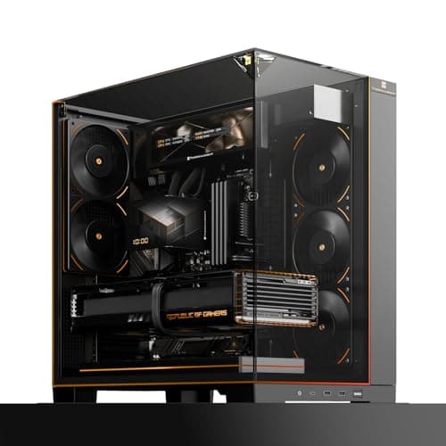 Thermalright A70 Vision PC Gehäuse mit 9,16-Zoll-Display, Panorama-Sicherheitsglas, ATX-Tower Unterstützt ATX-Mainboard/42cm-Grafikkarten,mit ARGB-Lichtleiste und verstecktem Kabelmanagement-Schwarz