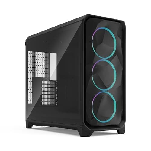 Fractal Design Meshify 3 XL Black RGB Tempered Glass Light Tint - Gaming Computer-Gehäuse – Facetten-Mesh-Front – DREI RGB Momentum 14 Lüfter enthalten – GPUs bis 512mm Länge Meshify 3 XL RGB Schwarz Bild 2