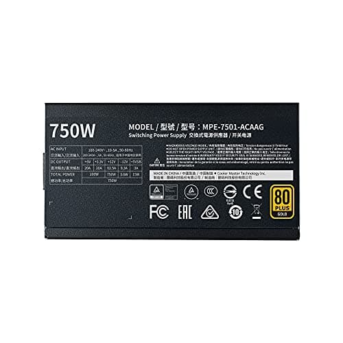 Cooler Master MWE 750 Gold V2, Modulares PC-Netzteil (EU-Stecker), 80 Plus Gold, 750 Watt Netzeil mit Flachkabel, 120mm HDB-Lüfter, Temperaturschwelle 50˚C 750W Gold Bild 6
