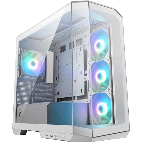 MSI MAG PANO M100R PZ Weiß Micro-ATX PC-Gehäuse - 3 x 120 mm Reverse-Blade ARGB-Lüfter und 1 x 120 mm ARGB-Lüfter mit Hub, GPU-Ständer, Staubfilter, 33 mm Kabelführungsraum, USB Typ-C (20Gbps) Bild 3