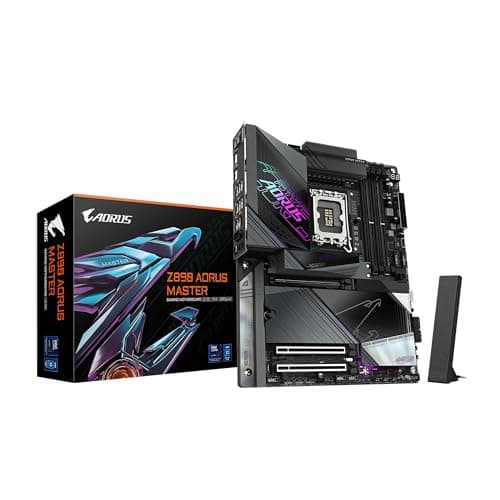 GIGABYTE Z890 AORUS Master Intel Core Ultra (Serie 2) LGA 1851 Motherboard, ATX, DDR5, 5X M.2, PCIe 5.0, Thunderbolt 4, WIFI7, 10GbE LAN, EZ-Latch