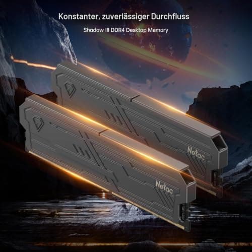 Netac DDR4 RAM 32GB Kit (2x16GB) 3200MHz DRAM 288-Pin UDIMM Desktop-Speicher CL16-20-20-40 1.35V Intel XMP 2.0 Computer-Speicher-Schwarz 2×16GB Bild 3