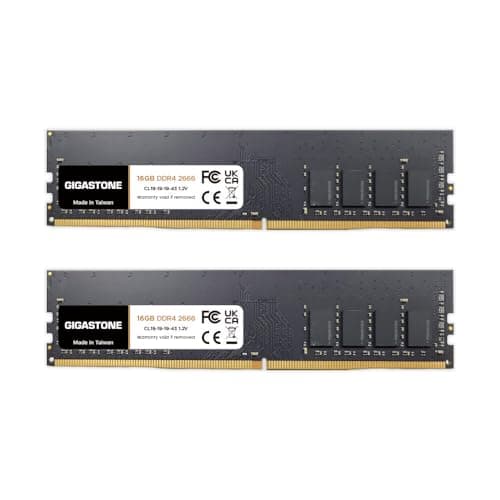 [DDR4 RAM] Gigastone Desktop RAM 32GB (2x16GB) DDR4 Ram 32GB DDR4-2666MHz PC4-21300 CL19 1.2V UDIMM 288 Pin/Polig Ungepuffert Nicht-ECC Computer Speicher RAM (Nur PC-Desktop) 32GB (2x16GB) 2 Pack DDR4 2666MHz für Desktop Bild 2