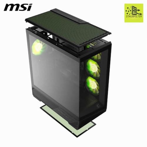MSI MAG PANO 130R PZ – Mid-Tower-Gaming-PC-Gehäuse – Unterstützt GPUs mit Einer Länge von bis zu 400 mm, herausnehmbare Staubfilter, USB 20 Gbit/s (Typ C), Back-Connect-ATX- und Micro-ATX-Mainboards Bild 6