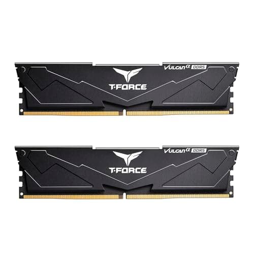 TEAMGROUP T-Force FLABD564G6000HC38JDC01 Vulcan Alpha DDR5 Ram 64GB Kit (2x32GB) 6000MHz (PC5-48000) CL38 Desktop-Speichermodul RAM AMD optimierter Speicher, Schwarz