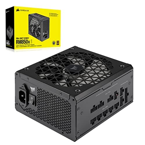 Corsair RM850x SHIFT Vollmodulares ATX-Netzteil - Modulare Seitenschnittstelle - ATX 3.1- & PCIe 5.1-kompatibel - Null-Drehzahl-Lüftermodus - 105°C-Kondensatoren - 80 PLUS Gold-Effizienz - Schwarz 850 Watts Schwarz Bild 2