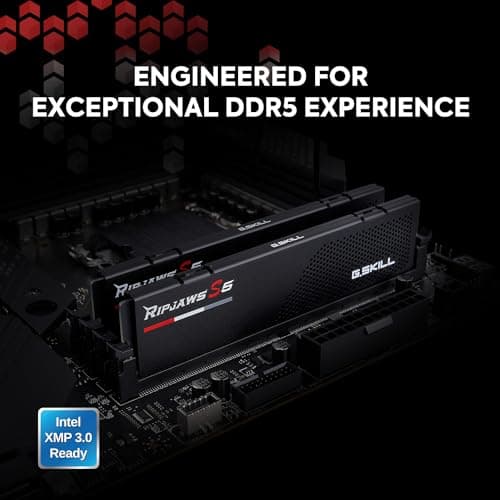 G.SKILL Ripjaws F5-6000J3040F16GA2-RS5K S5 Serie DDR5 RAM (Intel XMP 3.0) 32 GB (2 x 16 GB) 6000 MT/s CL30-40-40-96 1,35 V Desktop-Computerspeicher U-DIMM Mattschwarz 32GB (2x16GB) DDR5-6000 30-40-40-96 Mattes Schwarz Bild 4