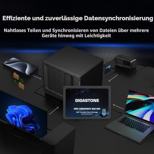 Gigastone NAS SSD 1TB SSD Festplatte TLC Hohe Dauerhaltbarkeit SSD für 24/7 Dauerbetrieb NAS-Systeme RAID 2,5 Zoll SATA III Internes Festkörper-Laufwerk SSD Caching Bild 8