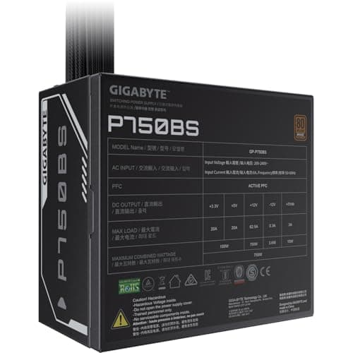 GIGABYTE P750BS Netzteil - PCIe 5.0, 80 Plus Bronze, Vollmodulares Design, 120-mm-Lüfter, ATX-kompatibel, EU-Stecker Bild 5