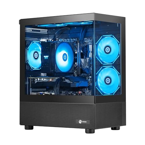 NINGMEI Gaming-PC Desktop, Intel Core i5 12400F mit 2,5 GHz, 6 Kerne / 12 Threads (bis zu 4,4 GHz), GeForce RTX 5060 8 GB, 16 GB DDR4-RAM, 1 TB NVMe-SSD, 650W-Netzteil, WiFi, Windows 11 Home 64-Bit I5 12400F | 5060-Schwarz Bild 2