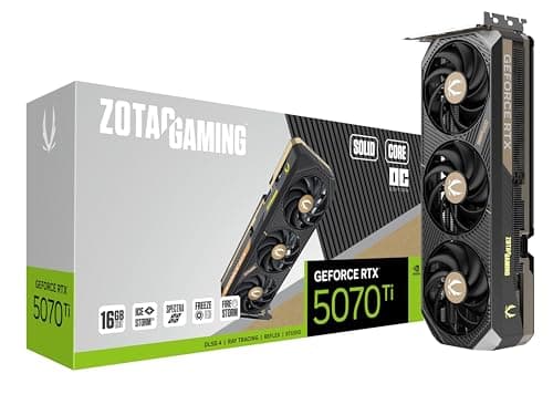 ZOTAC Gaming GeForce RTX 5070 Ti Solid Core OC DLSS 4 16GB GDDR7 256-bit 28Gbps PCIE 5.0 Gaming Grafikkarte, IceStorm 3.0 Advanced Cooling, Spectra RGB Lighting, ZT-B50710J2-10P