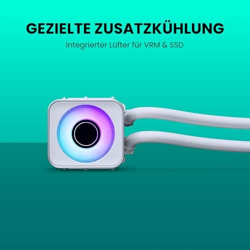 Phanteks GLACIER ONE 360D30 X2 DRGB 360mm AiO-Wasserkühlung - CPU-Kühler mit D-RGB, drei D30-Lüftern & Aluminium-Deckel – Weiß Weiß 360 Bild 4