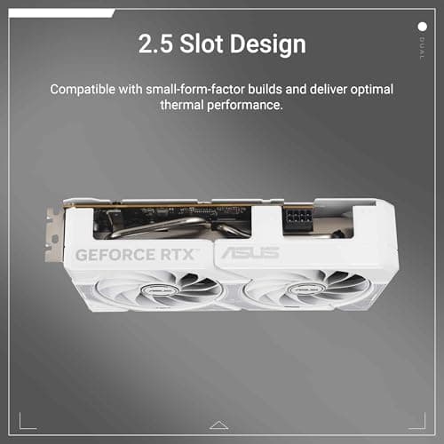 ASUS Dual GeForce RTX 5060 8GB GDDR7 White OC Edition Gaming Grafikkarte (Nvidia Blackwell und DLSS 4, 2,5-Slot Design, PCIE 5.0, 1x HDMI 2.1b, 3X DisplayPort 2.1b, WeiÃŸ, DUAL-RTX5060-O8G-WHITE) Bild 4
