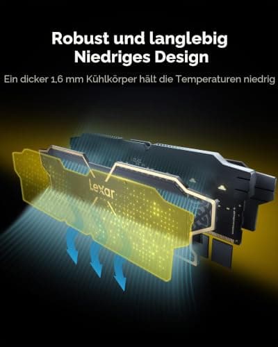Lexar OC DDR5 RAM 32GB Kit (2x16GB) 6000MHz, UDIMM Desktop Speicher, CL38 | 288pin UDIMM Desktop Speicher, Gaming Computer Speicher DRAM für Intel XMP 3.0/AMD EXPO, On-die ECC, 1,25V Bild 6