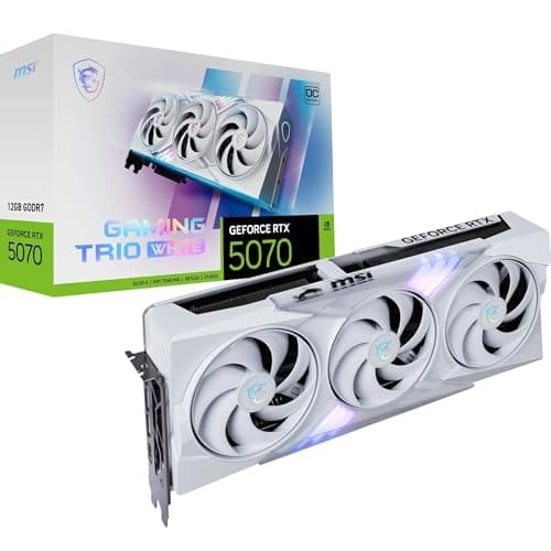 MSI GeForce RTX 5070 12G Gaming Trio OC White - 12GB GDDR7 (28Gbps/192-bit), PCIe 5, Boost: 2542 MHz, HDMI 2.1b, DisplayPort 2.1b
