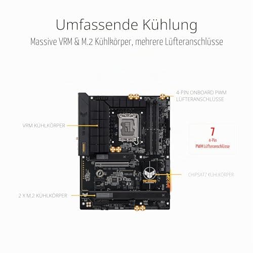 ASUS TUF Gaming B760-PLUS WiFi D4 Mainboard Sockel Intel LGA 1700 (Intel B760, ATX, DDR4 Speicher, PCIe 5.0, 2X M.2, WiFi6, Thunderbolt 4, Aura Sync) Bild 6