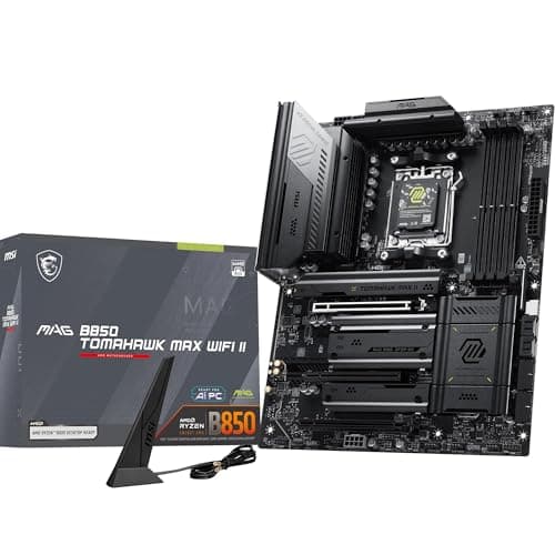 MSI MAG B850 Tomahawk MAX WiFi II Mainboard - Unterstützt AMD Ryzen 9000/8000 / 7000 Prozessoren, AM5-80A SPS VRM, DDR5 Memory Boost (bis zu 8400+ MT/s OC), PCIe 5.0 x16, M.2 Gen5, Wi-Fi 7, 5G