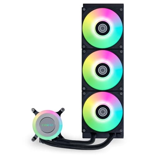 Lian Li GA II Lite 360 RGB AiO-Wasserkühlung mit Unendlichkeitsspiegel, 3x ARGB-Lüfter, 360-mm-Radiator, drehbares Logo, schwarz Bild 4