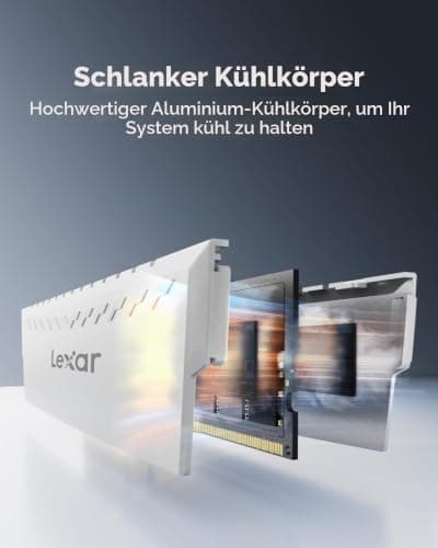 Lexar THOR DDR4 RAM 32GB Kit (16GB x 2) 3600 MHz, DRAM 288-Pin UDIMM Desktop Memory, XMP 2.0 Hochleistungs Arbeitsspeicher, CL18-22-22-42, 1.35V (LD4BU016G-R3600GDWG) THOR 3600 MHz 32GB Kit (2x16GB) Bild 5