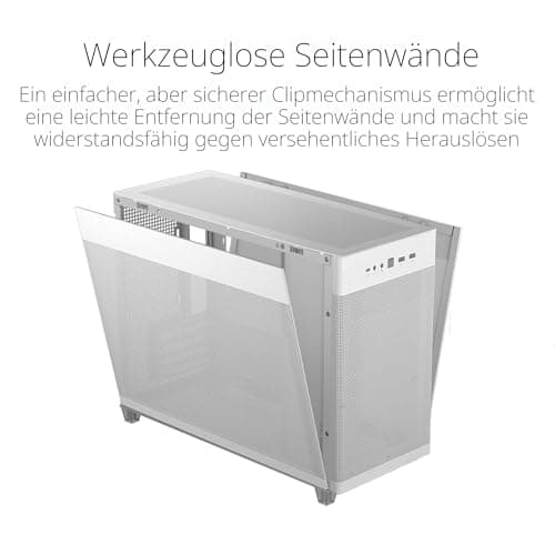 ASUS Prime AP201 MicroATX Gehäuse weiß (33 Liter, unterstützt 280- & 360-mm-Kühler, Grafikkarten bis 338 mm Länge und Standard-ATX-Netzteile) Bild 8