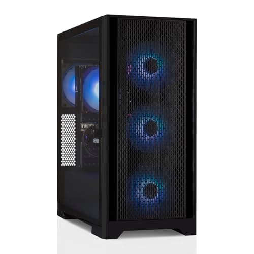 FROZN Aero A-RGB Gaming PC Gehäuse ATX MidiTower - 4X RGB 120mm Lüfter Vorinstalliert, 3X USB-A Front, Tempered Glass, Mesh-Front für Starken Airflow, SPCC-Stahl, Schwarz Aeroblack Bild 2