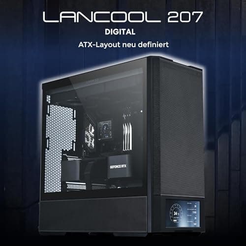 Lian Li LANCOOL 207 Digital Gaming PC Gehäuse ATX Schwarz - Midi Tower mit LCD-Bildschirm, Grafikkarten bis 375 mm, Radiator bis zu 360 mm Bild 4