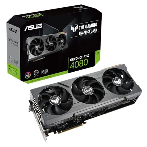 ASUS TUF Gaming GeForce RTX 4080 16GB GDDR6X Gaming Grafikkarte (DLSS 3, PCIe 4.0, 16GB GDDR6X, 2x HDMI 2.1a, 3x DisplayPort 1.4a, TUF-RTX4080-16G-GAMING)
