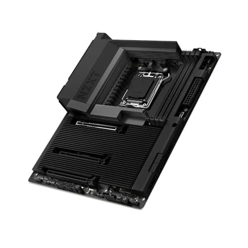 NZXT N7 B850 - AMD B850 AM5 ATX Gaming-Mainboard für Ryzen 9000/8000/7000 – 16+2+1, DDR5, 3X M.2, PCIe 5.0, Wi-Fi 6E, 2.5GbE LAN, USB 4 – M.2 NVME mit Schnellverschluss – Vollabdeckung – Schwarz