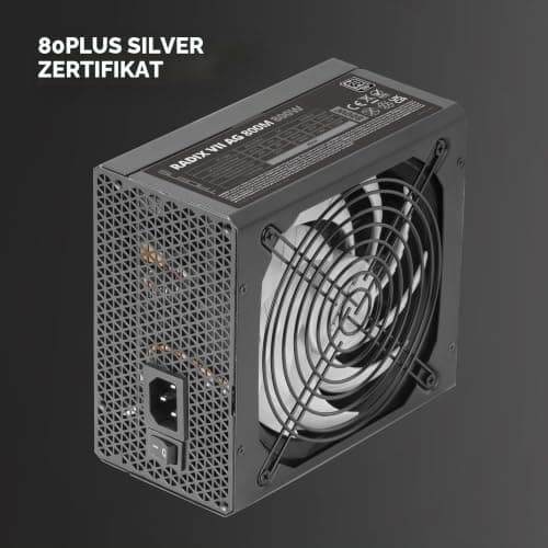 Tacens Radix VII AG 800, Vollmodulares 800W ATX-Netzteil, 10 Jahre Garantie, 80Plus Silver, +87% Wirkungsgrad, 140mm FDB-Lüfter mit AI-RPM Technologie, Japanische-Kondensatoren 105º, Schwarz Bild 4