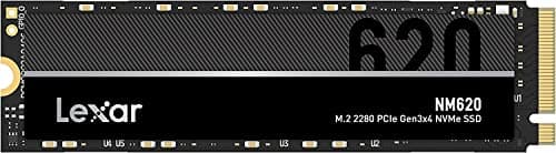 Lexar SSD 512GB, M.2 2280 PCIe Gen3x4 NVMe 1.4 Interne SSD, Bis zu 3500MB/s Lesen, 2400MB/s Schreiben, 3D NAND Flash Solid-State-Laufwerk für PC-Enthusiasten und Gamer NM620 512GB Bild 2