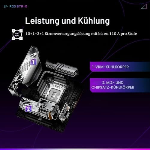 ASUS ROG STRIX Z890-I GAMING WIFI Mainboard Intel Z890 LGA 1851 Mini-iTX, Intel Core Ultra Series 2 Ready, Advanced AI PC-ready, 10+2+1+1 Stadien, DDR5, WiFi 7, 2x M.2, Thunderbolt 4, USB Type-C Bild 6