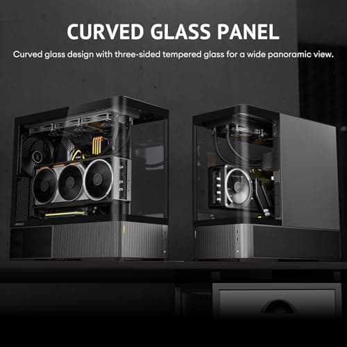 ANTEC Constellation C6 Curve Air ATX Midi Tower PC Gehäuse – Panoramic Glasdesign, High-Airflow Gaming Case, Tempered Glass, Schwarz Bild 4