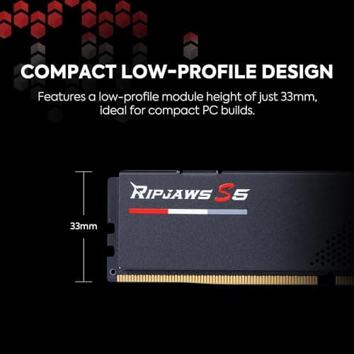 G.SKILL Ripjaws F5-6000J3040F16GA2-RS5K S5 Serie DDR5 RAM (Intel XMP 3.0) 32 GB (2 x 16 GB) 6000 MT/s CL30-40-40-96 1,35 V Desktop-Computerspeicher U-DIMM Mattschwarz 32GB (2x16GB) DDR5-6000 30-40-40-96 Mattes Schwarz Bild 8