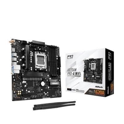 ASRock A620AM Pro-A WiFi AM5 mATX HDMI DDR5 - AMD Sockel AM5 (Ryzen Zen4) - Micro/Mini/Flex-ATX (90-MXBSY-A0UAYZ)
