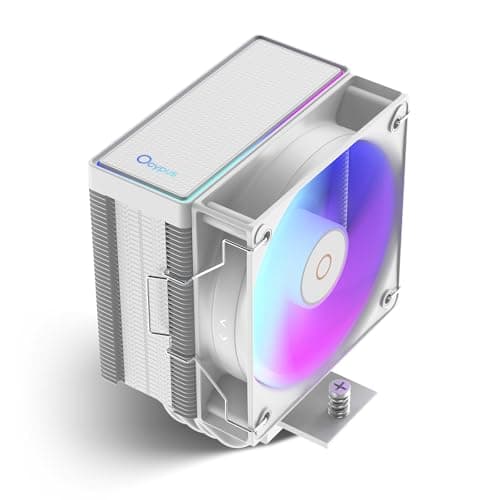 Gamma A40 ARGB WH CPU Kühler,100mm PWM Lüfter,133mm Höhe Single Tower Computer Kompakt CPU Luftkühler,4 Kupfer Heat Pipes,Fancy Top Cover,für Intel LGA 115X/1200/1700/1851&AMD AM4/AM5 Gamma A40 WH ARGB Bild 2