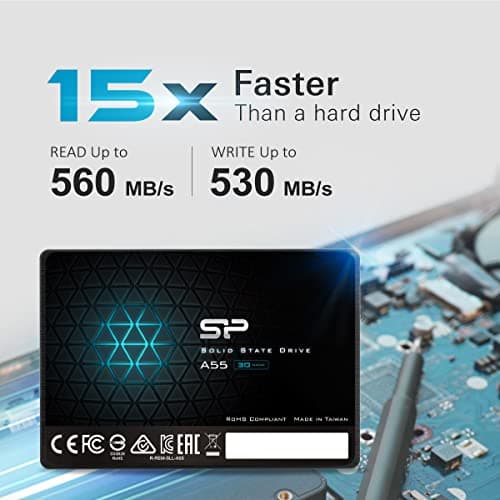 Silicon Power SSD 2TB 3D NAND A55 SLC Cache Performance Boost 2.5 inch SATA III 7mm (0.28") Internal Solid State Drive 1 Pack 2TB Bild 8