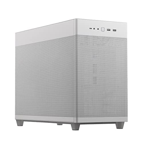 ASUS Prime AP201 MicroATX Gehäuse weiß (33 Liter, unterstützt 280- & 360-mm-Kühler, Grafikkarten bis 338 mm Länge und Standard-ATX-Netzteile)