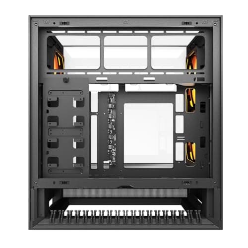 COUGAR OmnyX Mid-Tower ATX symmetrisches Panorama-PC-Gehäuse – maximaler Luftstrom – 4 x vorinstallierte 160-mm-Lüfter – Reverse Connector Motherboard – Kabel ohne Sichtbarkeit (Black) Bild 6