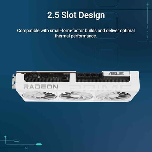 ASUS Prime Radeon RX 9070 XT White OC Edition 16GB GDDR6 Gaming Grafikkarte (AMD Radeon RX9070XT RDNA 4, 2,5-Slot, PCIe 5.0,1x HDMI 2.1b, 3X DisplayPort 2.1a, Weiß, PRIME-RX9070XT-O16G-WHITE) Bild 4