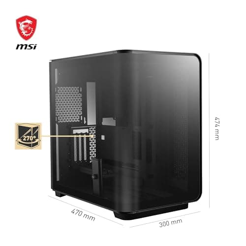 MSI MEG Maestro 700L PZ Mid-Tower PC-Gehäuse - E-ATX, vertikale GPU-Halterung & PCIe 4.0 Riser-Kabel, GPU-Halterung, einteiliges Aluminium, 270° gebogenes Hartglas-Panel, USB Typ-C (20Gbps) Bild 5