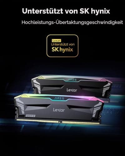 Lexar RGB DDR5 RAM 32GB Kit (2x16GB) 6800MHz CL34, 288pin UDIMM PC Gaming Computer Speicher, Desktop DRAM für XMP 3.0, AMD EXPO, CL34-45-45-108, 1.4V Bild 4