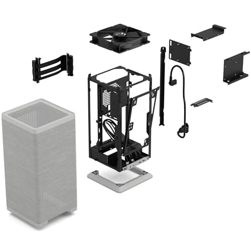 Fractal Design PC Gehäuse Mood Grau - Elegantes Stoffdesign, 180 mm Lüfter, m-ITX, Effiziente Kühlung Light Grey Bild 8
