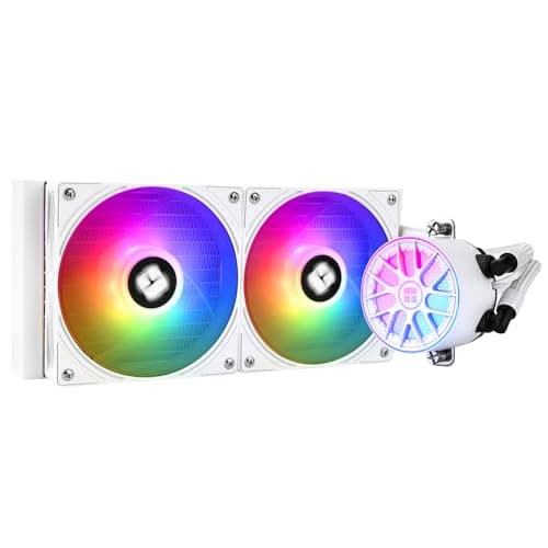 TR -AQUA ELITE 240 V6 ARGB weiß CPU-Flüssigkeitskühler, effiziente Pumpe, PWM-gesteuert, für AM4/AM5, Intel LGA1150/1151/1200/2011/1851/1700, integrierter Kühler, wassergekühlt, Weiß 240mm 240-white Bild 2