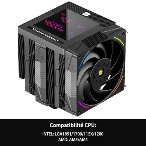TR Phantom Spirit 120 Digitaler EVO CPU-Kühler, digitaler Bildschirmdeckel, 7 × 6 mm Heat Pipes CPU Air Cooler, Computer für AM4/AM5/Intel lga1851/1700/1150/1151/1200 PS120 D EVO Bild 6