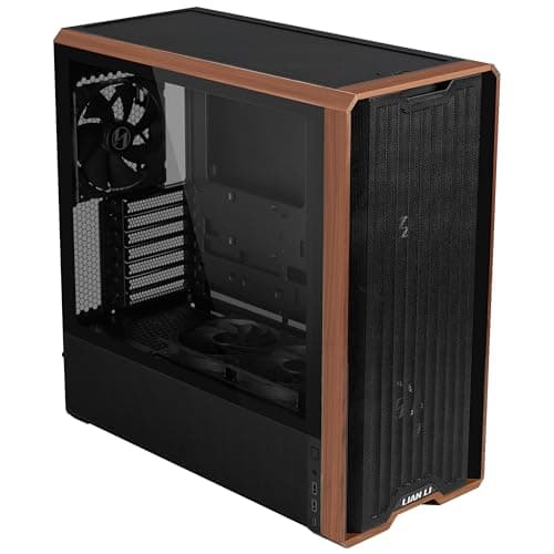 Lian Li Lancool 217 PC-Gehäuse Schwarz | ATX Midi-Tower, Tempered Glass, 5 Lüfter, Walnussholz, Mesh-Front, Back-Connect-kompatibel Bild 6